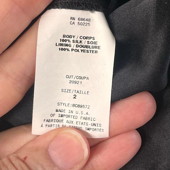 A.B.S. Collection Women's Black Silk One Shoulder Jumpsuit Size 2. NEW - Picture 10 of 11